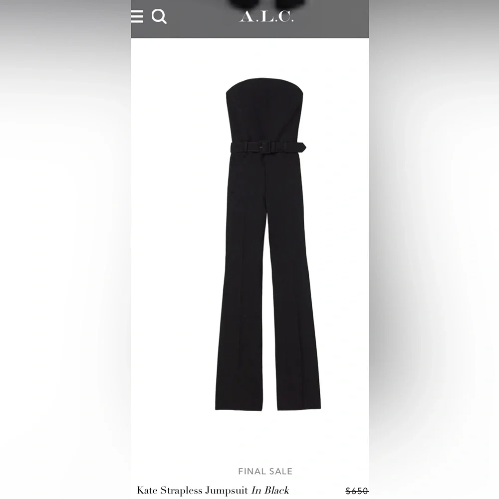 A.L.C. Black Strapless Jumpsuit - Picture 3 of 5